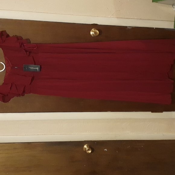 Ever-pretty red off the shoulder bridesmaid dress - Picture 8 of 8